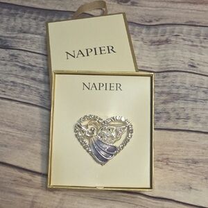 Napier Silver and Purple Heart Brooch